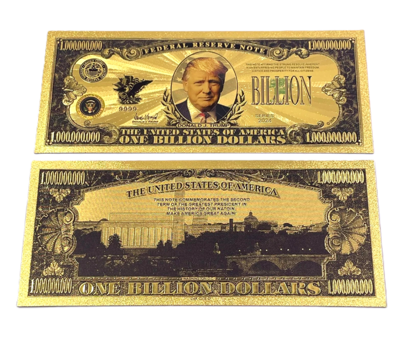 Trump One Billion Dollar Gold Banknote